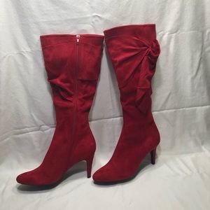 Women’s Red Faux Suede Boots